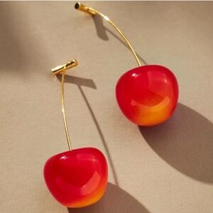 Cherry Drop Earrings in Peach